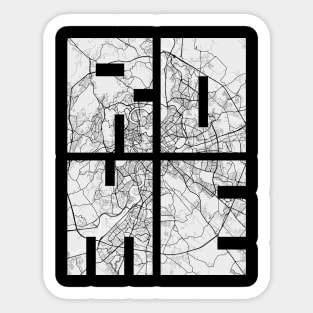 Rome, Italy City Map Typography - Light Sticker